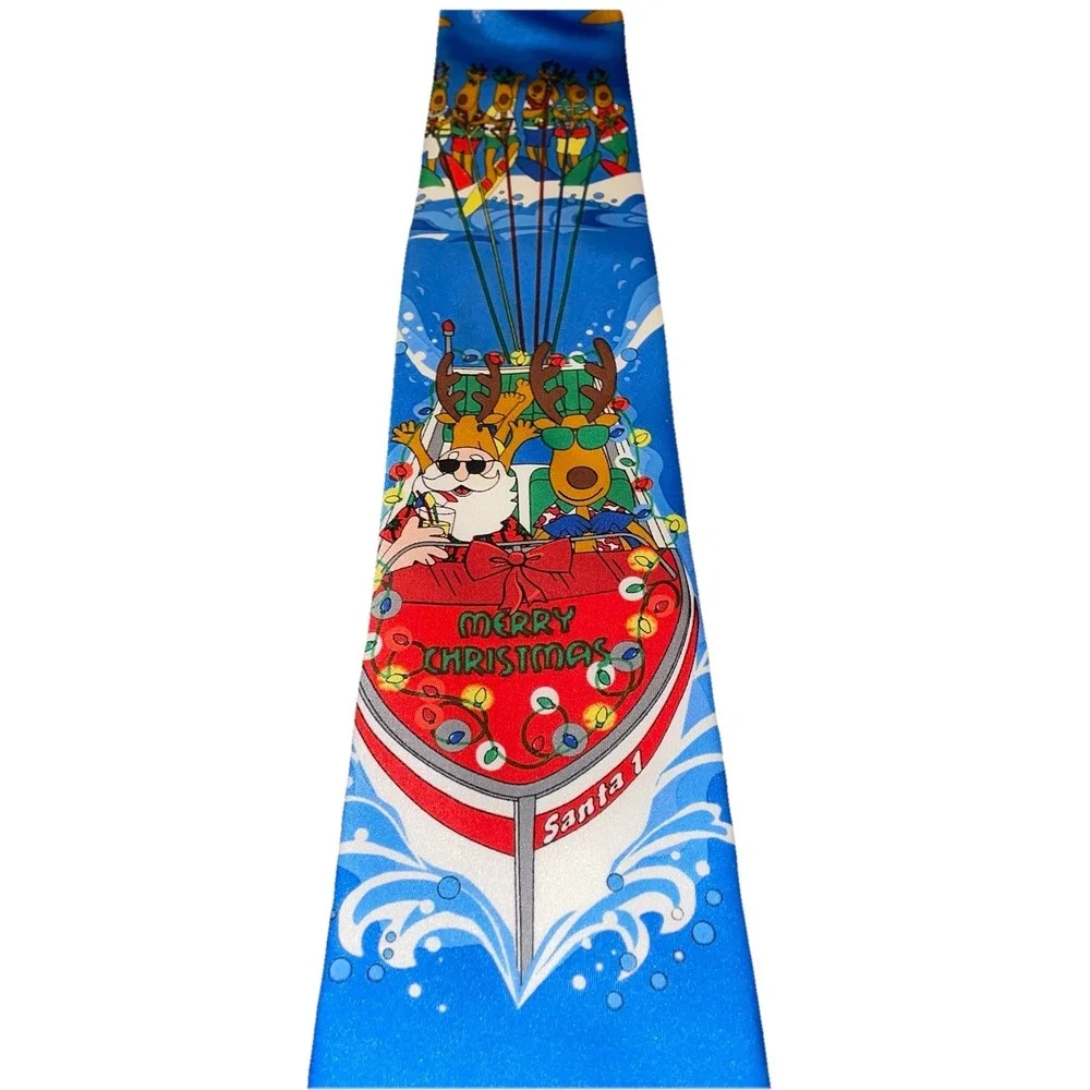 Christmas Men's Neck Tie Santa Speed‎ Boat Reindeer Skiing Holiday Traditions